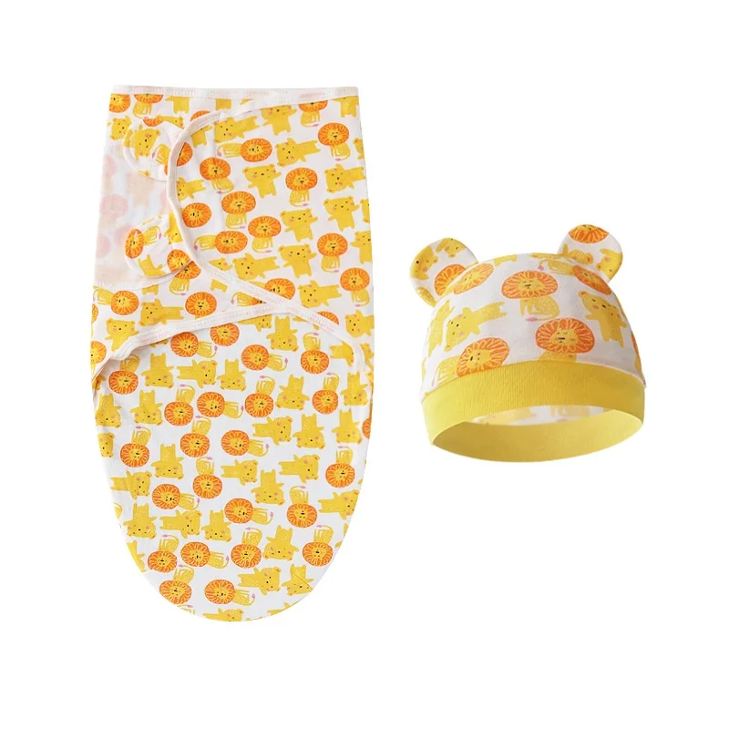 Sac de couchage confortable pour nourrisson design animal lion couverture douce en coton accessoires inclus sé