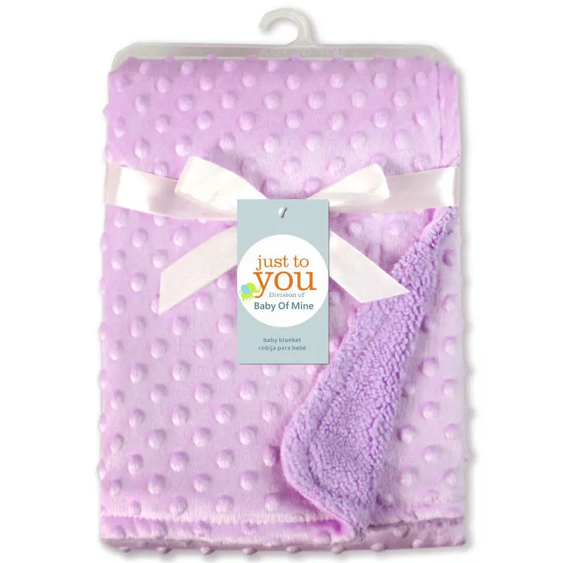Couverture bébé douce polaire violet pastel pour poussette et lit Baby Of Mine doux et chaud 102x75 cm