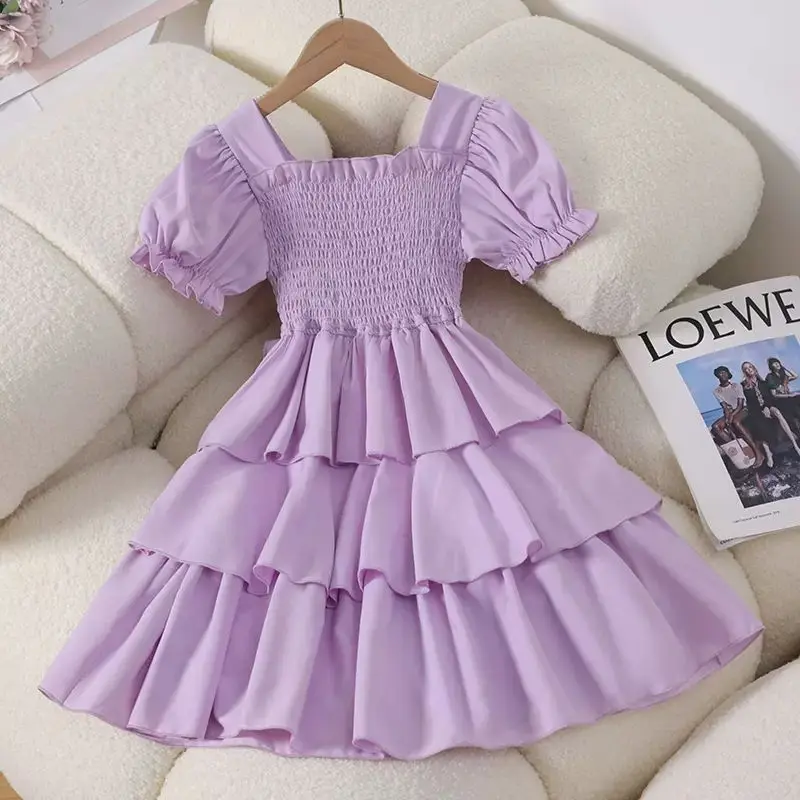 Robe princesse été fille style bal européen américain 2025 coton polyester安全 facile entretien cadeau anniversa
