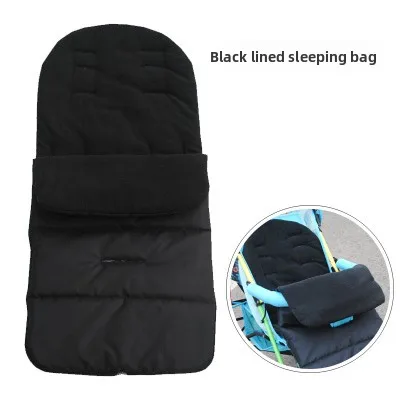 Sac de couchage poussette hiver bébé coussin rembourré polyester housse siège auto noir usage extérieur intéri