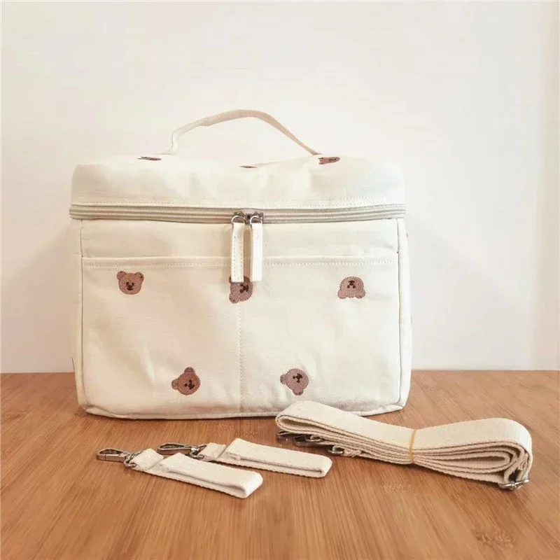 Trousse de rangement sac à langer portable avec motifs ours Teddy design mignon idéal pour bébé et maman