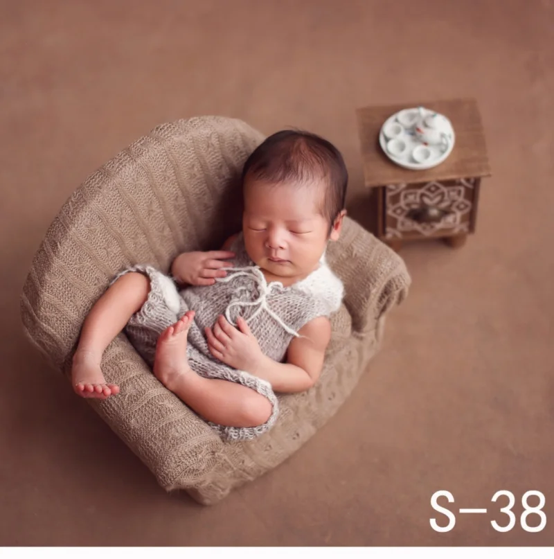 Ensemble mini canapé pour bébé accessoire photo nouveauné bassinet chaise oreiller matériel polyester sécurité