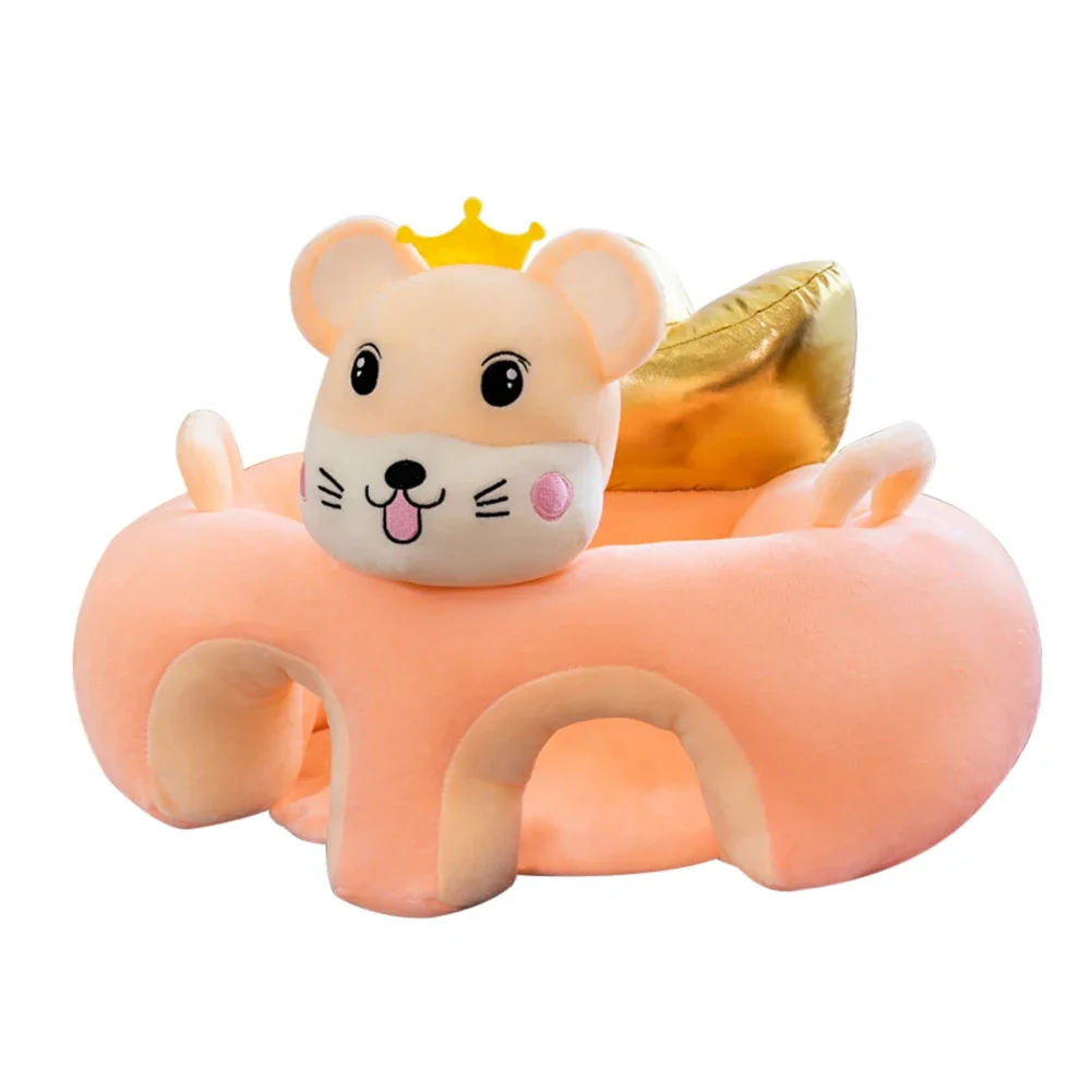 Housse de siège de support de canapé bébé peluche animal cartoon apprendre à s'asseoir berceau lavable sans re