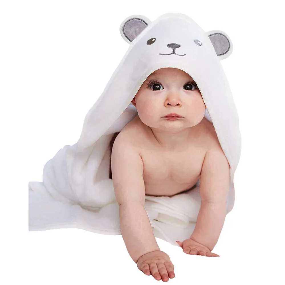 Serviette de bain bébé capuchon ours absorbante et douce grande serviette pour nouveauné style mignon coton pr