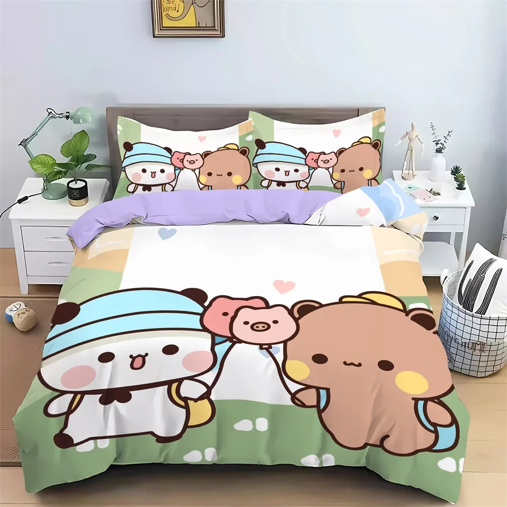 Ensemble de literieours mignon Bubu Dudu lit enfant housse de couette taies d'oreiller microfibre doux hypoall