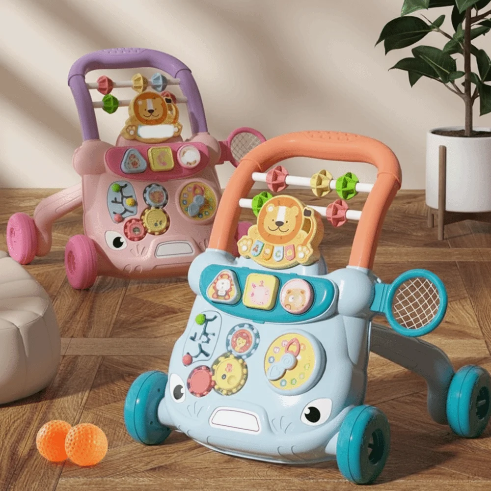 Trotteur bébé interactif apprendre à marcher jouet éducatif sécurité anti renversement musique lumières activi
