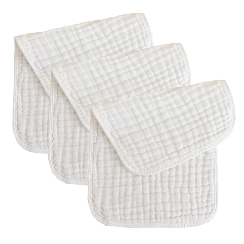 Serviette en mousseline pour nouveau-né, articles pour bébé, blanc, 6 couches, serviettes pour le visage, 100%