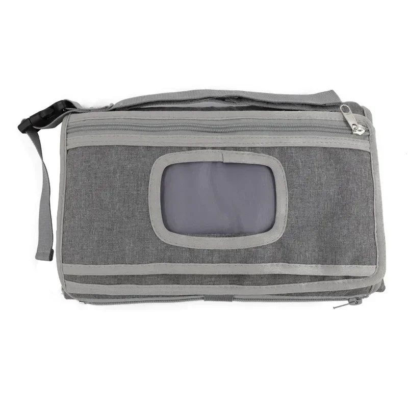 Organisateur de voyage portable avec fenêtre transparente sac à langer accessoire bébé design moderne couleur 