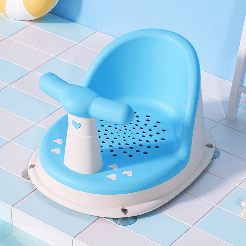 Siège de bain bébé antidérapant chaise de douche sécurisée tapis de baignoire en plastique drainage intégré de