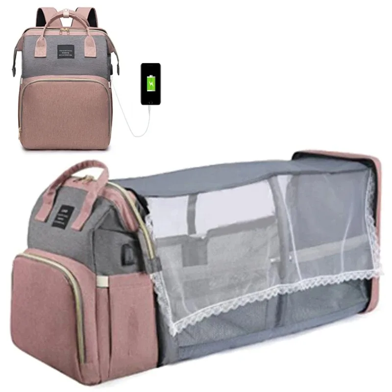 Sac à Dos Pliable pour Bébé Maman Voyage Sorties Grande Capacité Design Élégant Matériau Résistant Portable Co