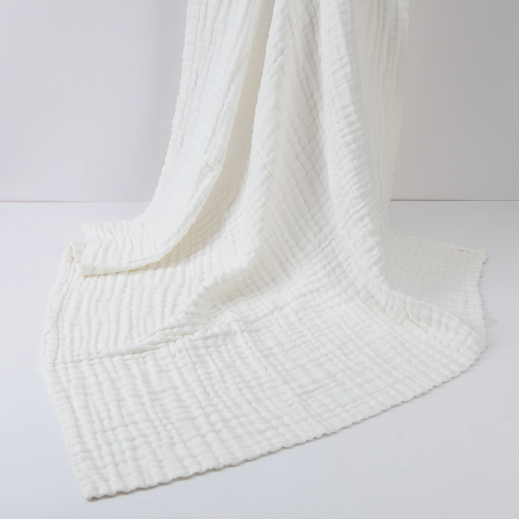 Couverture en mousseline de coton gaufrée pour bébé 100x100cm douce et respirante literie bébé accessoire mate