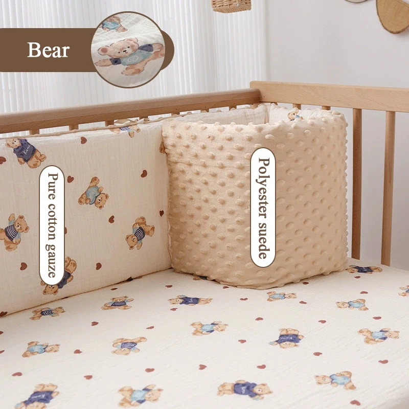 Bébé berceau parechocs gaze coton polyester nouveauné barrière collision enfants amovible lavable 28 cm CJ301 