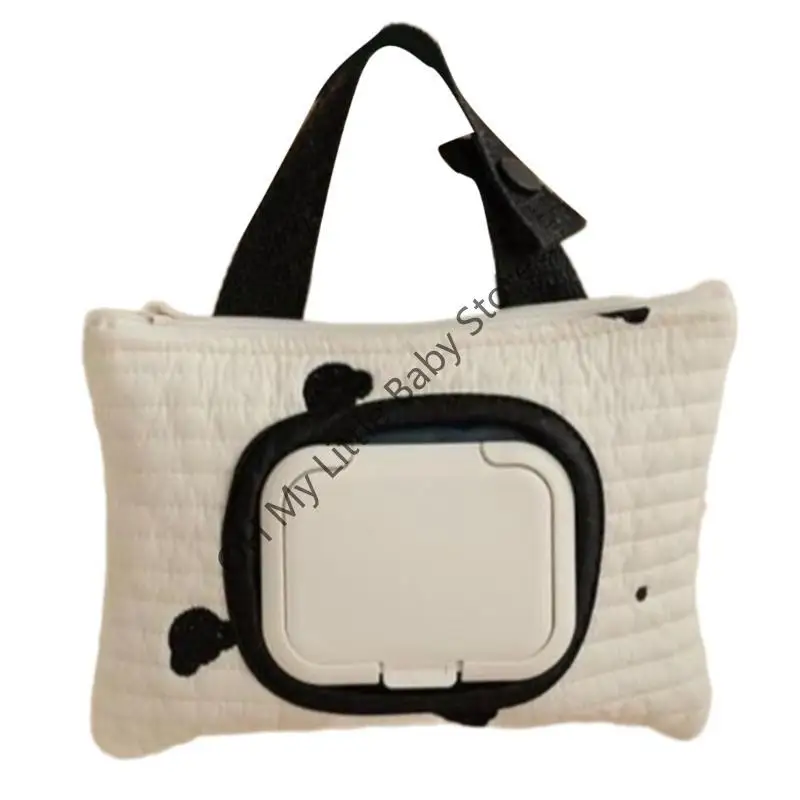 Étui portable pour lingettes humides sac de rangement matelassé housse à motifs vaches accessoire de poussette