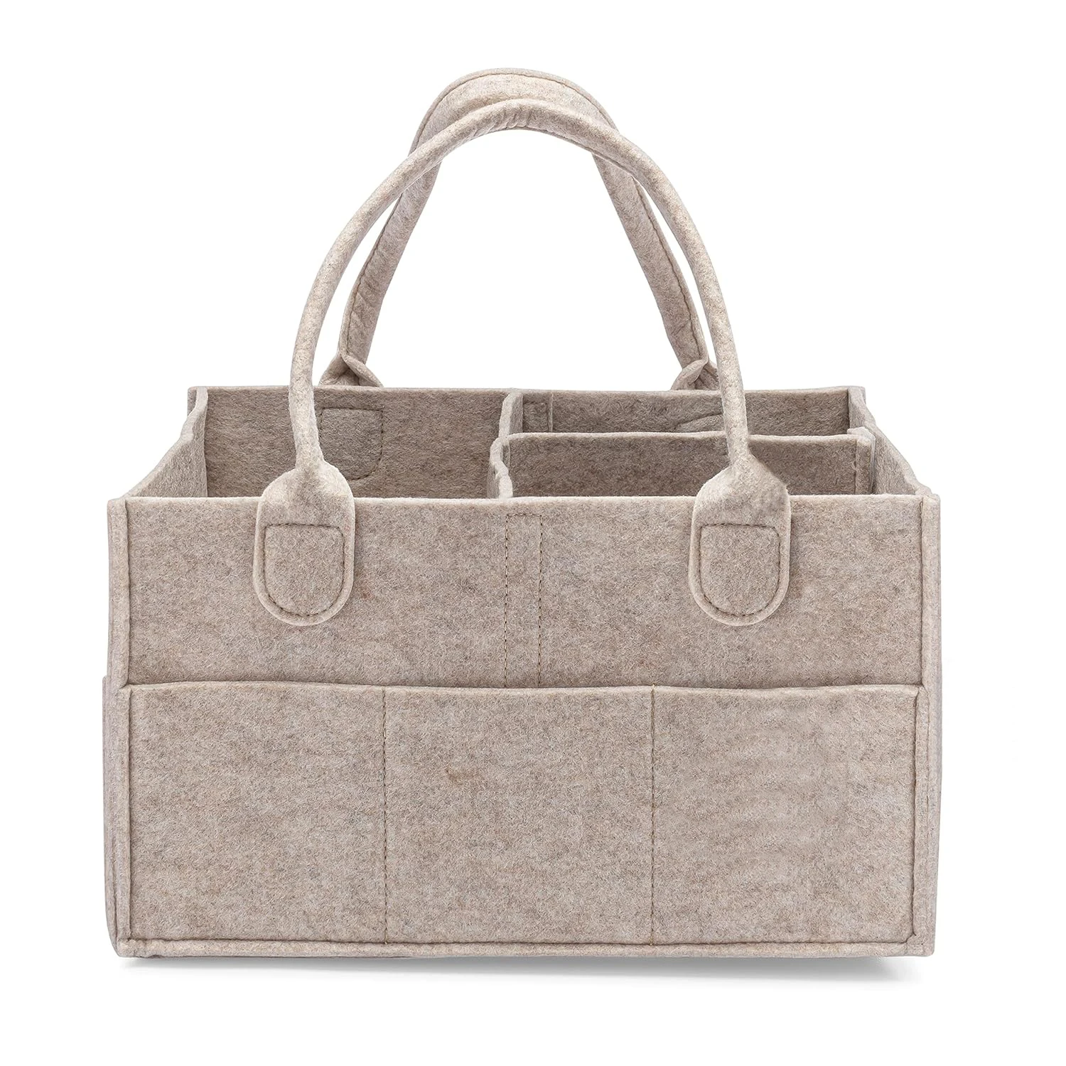 Caddie à couches bébé rangement lingettes et couches panier组织ateur neutre feutre beige design épuré portable c