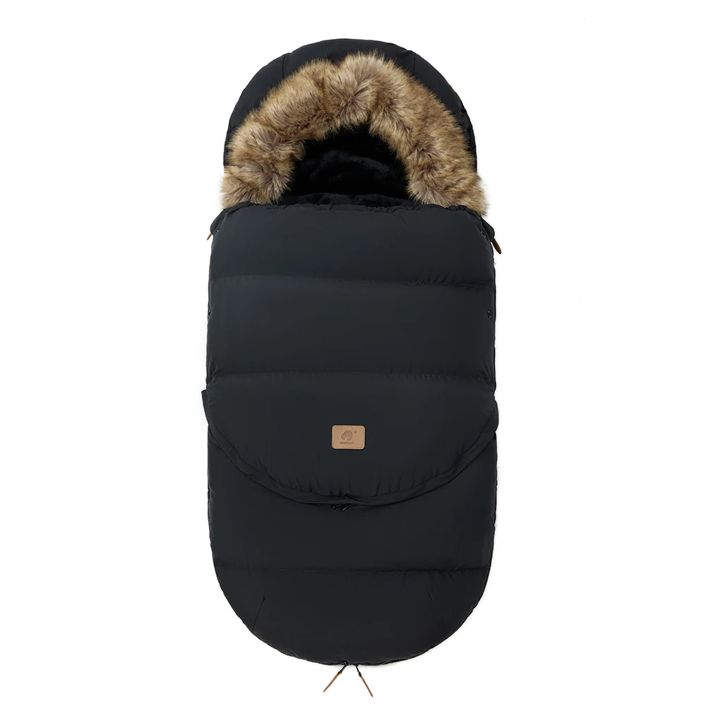 Couverture de poussette pour bébé 03 ans hiver rembourré fausse fourrure black universel confortable protectio