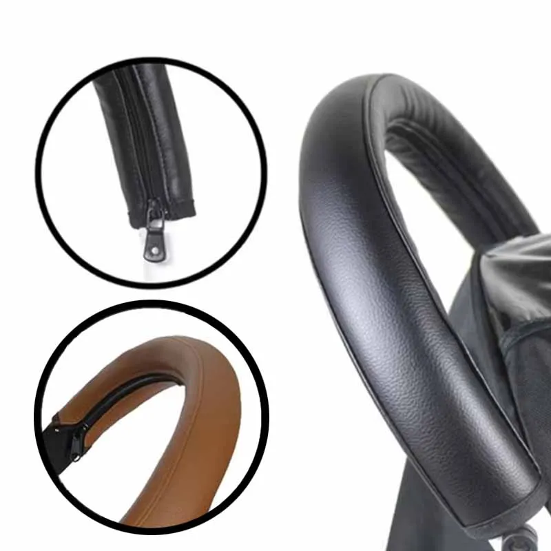 Couverture universelle pour accoudoirs de poussette en cuir PU fermeture éclair 1 ou 2 pièces protection bébé 