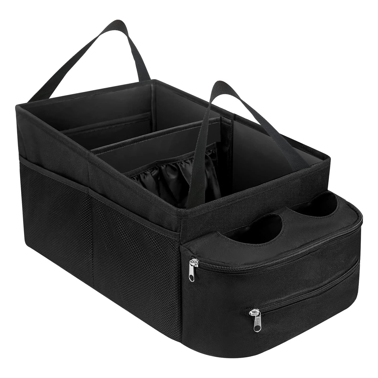 Organisateur coffre voiture tissu Oxford 600D multifonctionnel noir rangement SUV MPV sac rangement voiture av