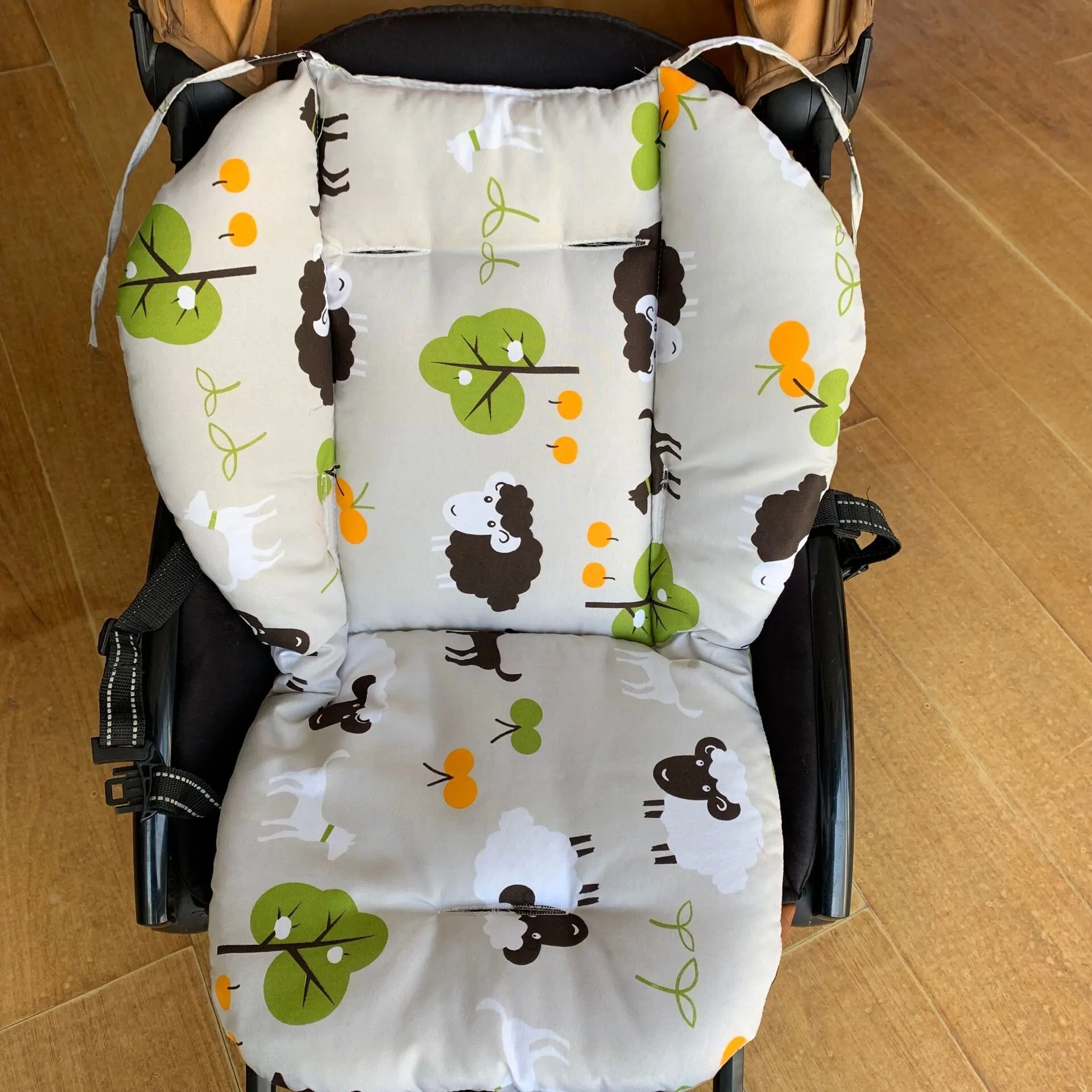Coussin de chaise haute en coton doux pour bébé motif animal double face épais accessoires poussette 03 ans Gu