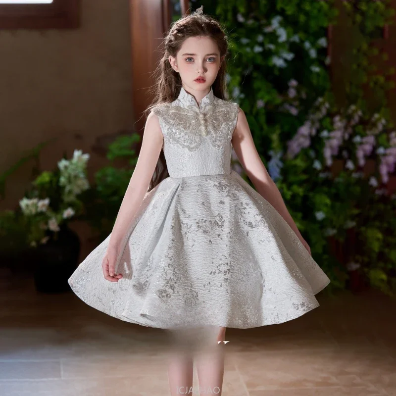 Robe de soirée princesse pour enfant robe courte maternelle costume fête cérémonie piano noire polyester taill