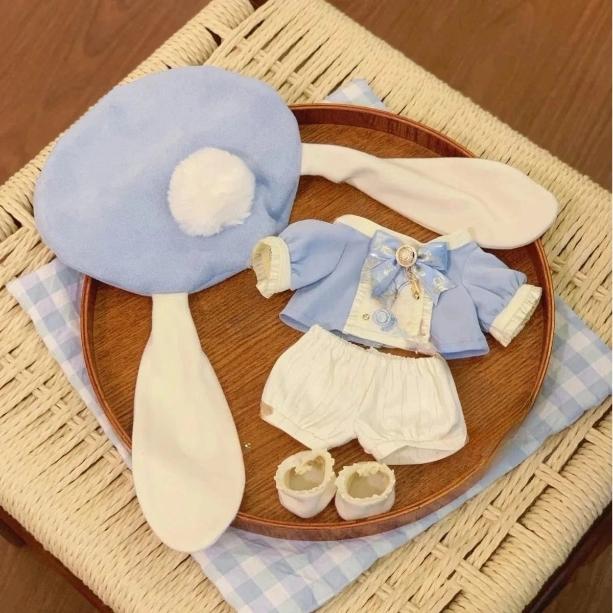 Costume complet pour poupée bébé vêtements coordonnés chapeau chemise short chaussures cadeau anniversaire col