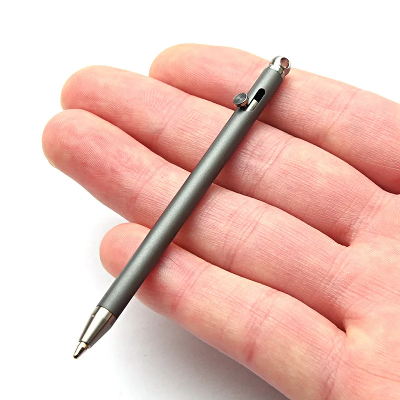 Stylo compact à boulon en titane pur portable élégant écriture professionnelle design moderne cadeau bébé ou é