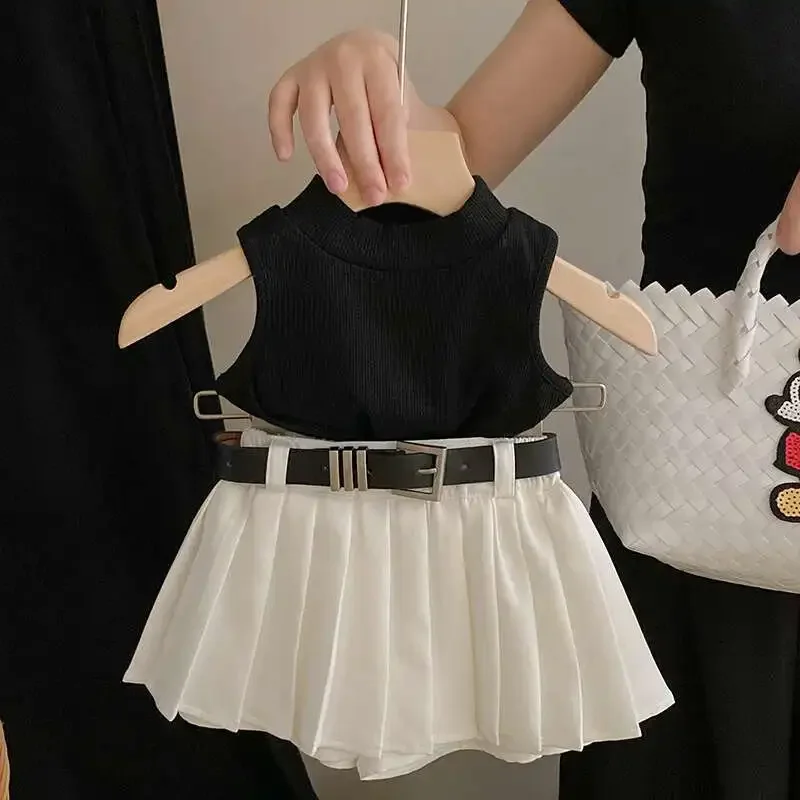 Set été pour filles débardeur mode jupe douce et cool vêtements simples