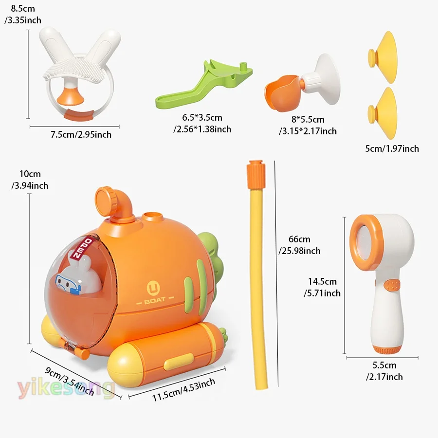 Jouet de bain électrique sousmarin pour bébé jeu interactif jouets d'eau accessoires inclus matériau sûr éveil
