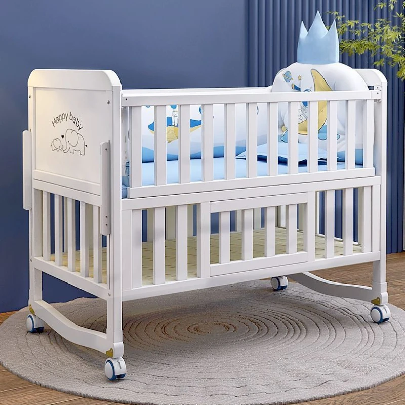 Berceau bébé bois massif luxe lit convertible multifonctionnel roues bassinet lit nid bébé convertible en bois