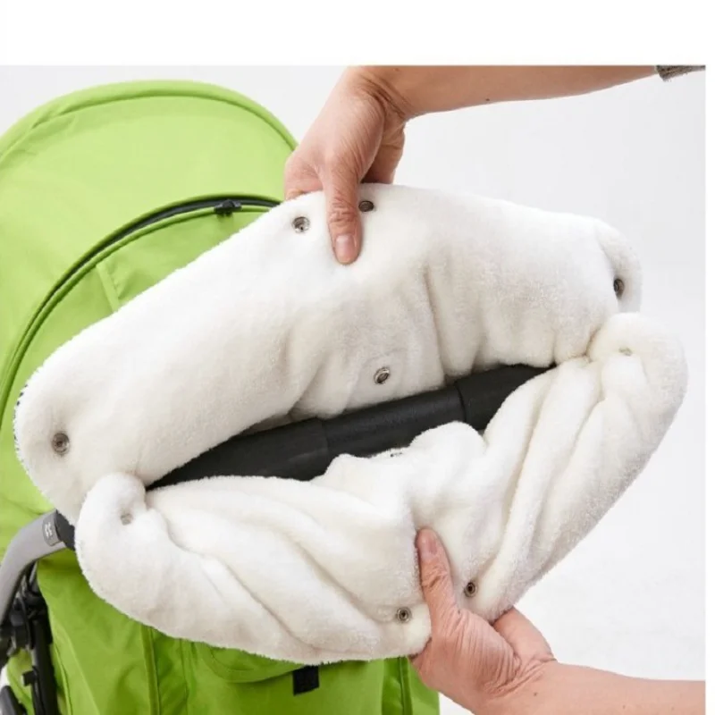Gants chauds pour poussette bébé hiver coupevent laine lourde sans doigts poignée antidérapante style intempor
