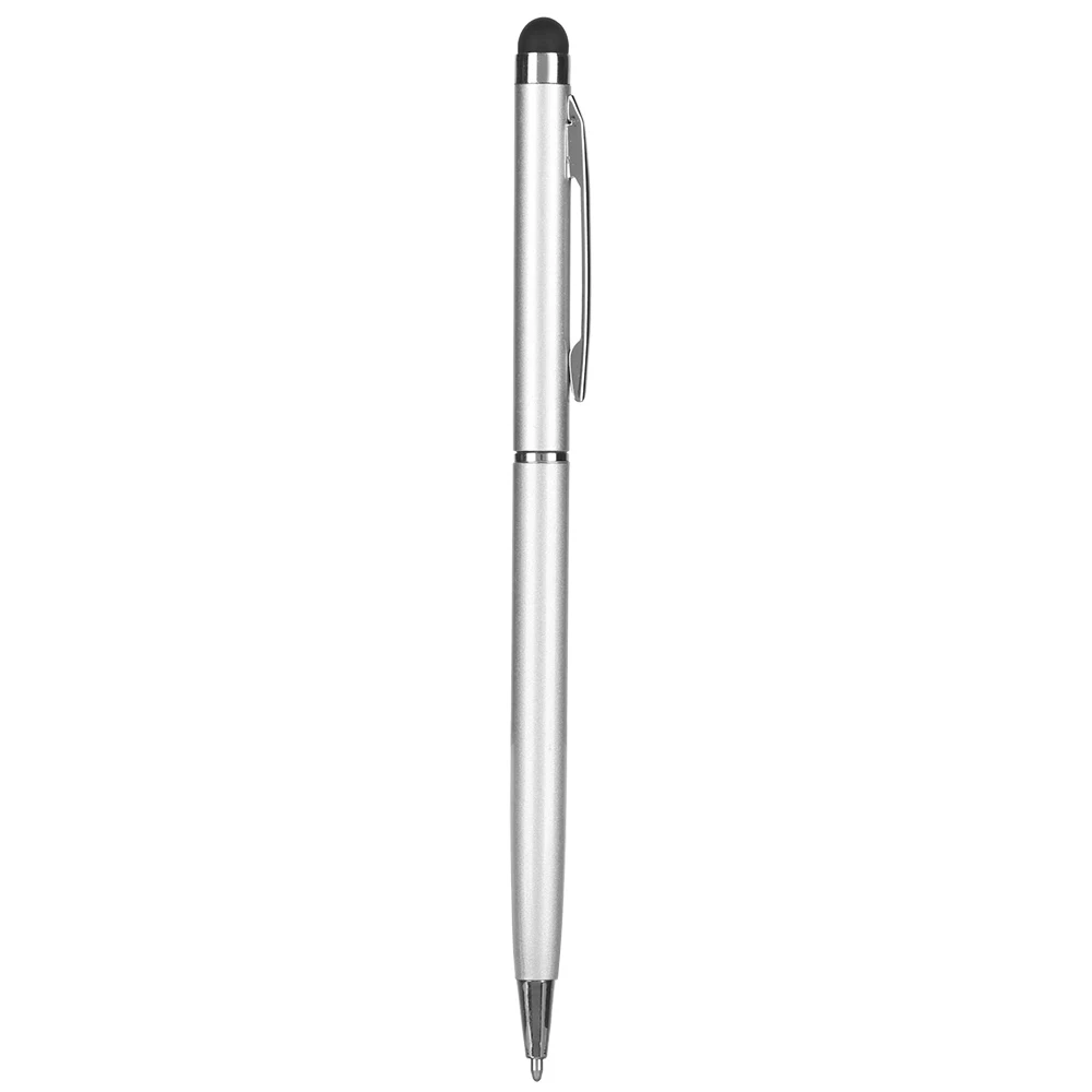 Stylo à bille universel double usage écran tactile stylet argenté écriture haute précision portable design mod