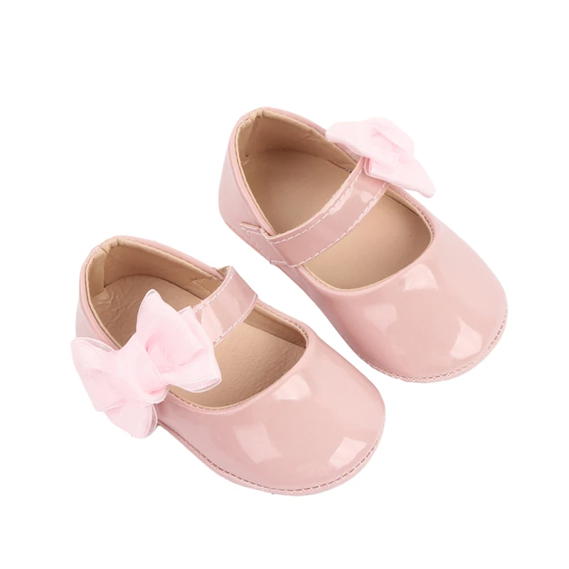 Chaussures ballerines bébé fille semelle souple antidérapant pink satin bow 018 mois mode girly occasion spéci