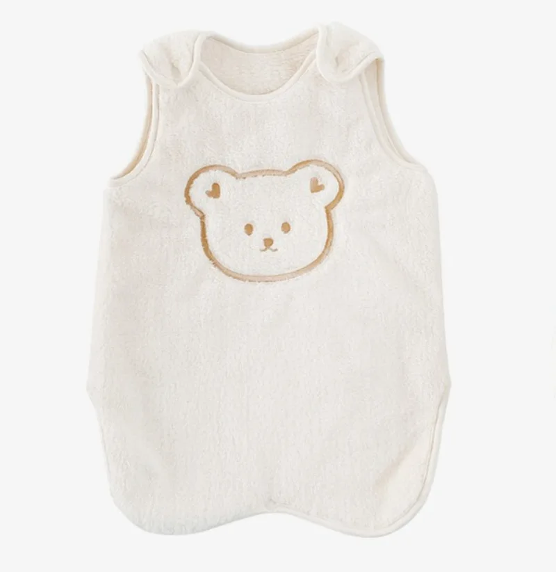 Sac de couchage bébé hiver doux sans manches design ours adorable pour nouveauné 036 mois confort et sécurité
