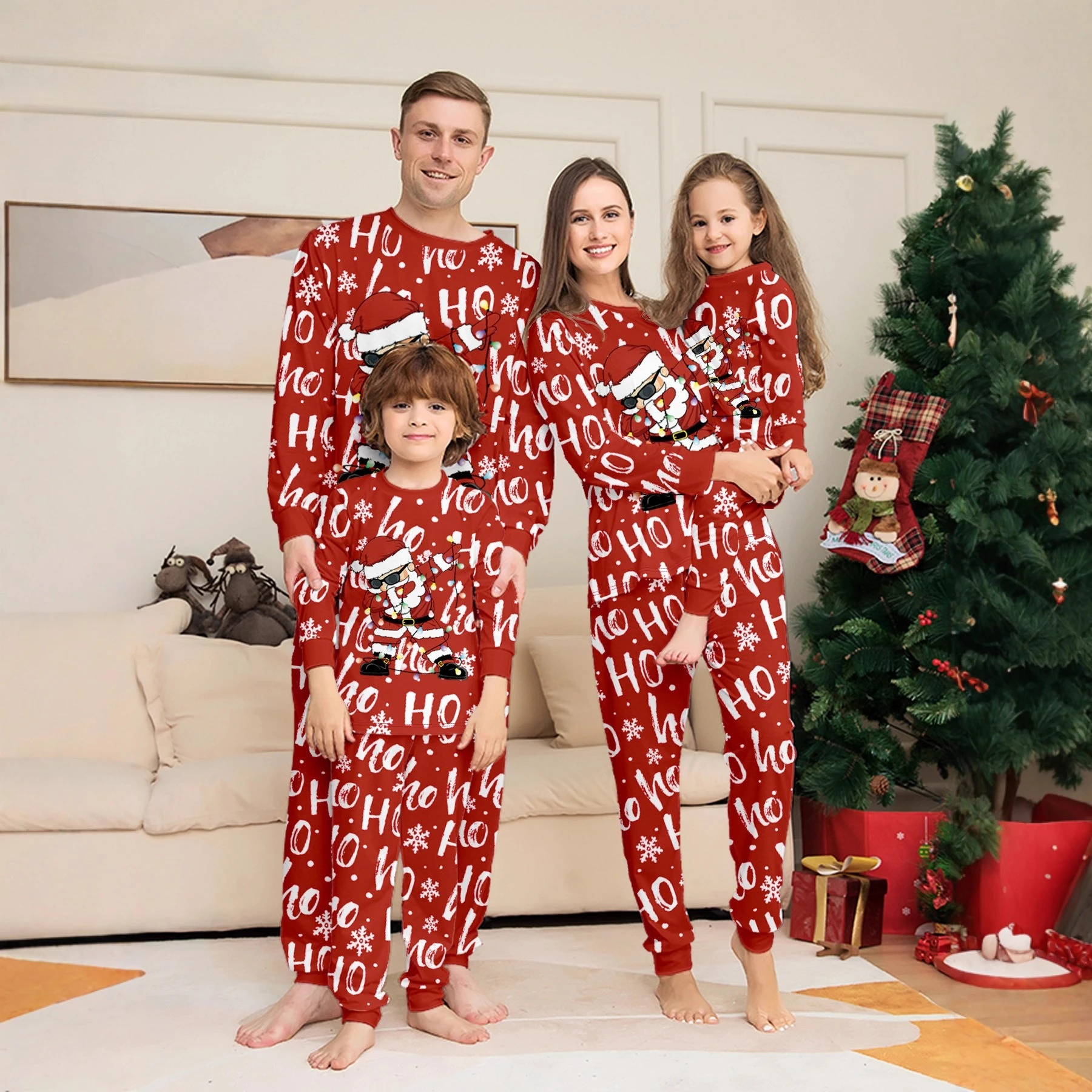 Tenues de Noël parentenfant famille de 3 ou 4 costumes assortis pyjama du Nouvel An Baby 12M