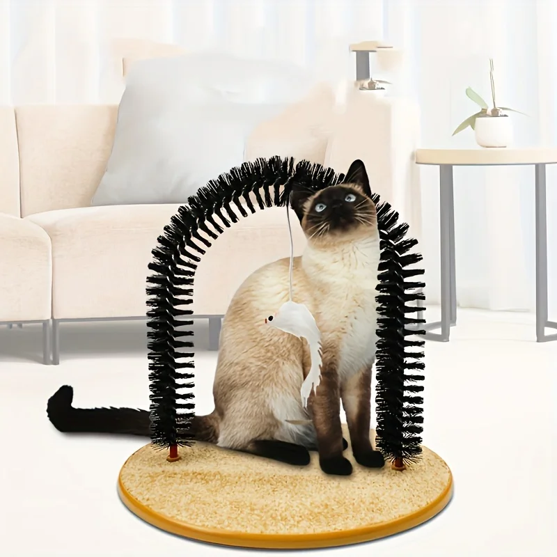 Brosse de massage pour chat en plastique multifonctionnelle jouet interactif toilettage confort bienêtre desig