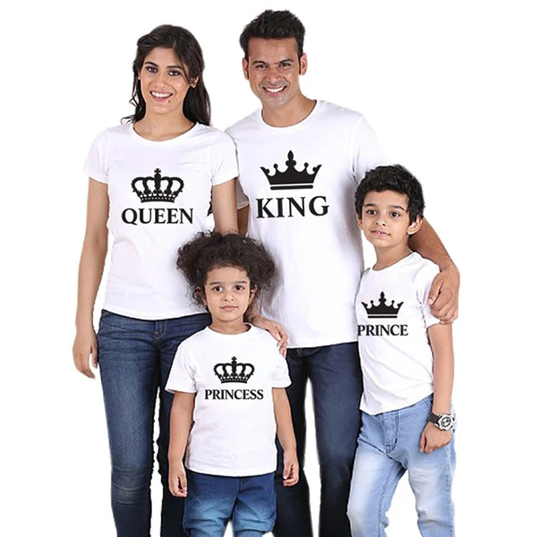 Tenues assorties pour la famille tshirt été mère père enfant coton Rosa style vacances Lulu's wish