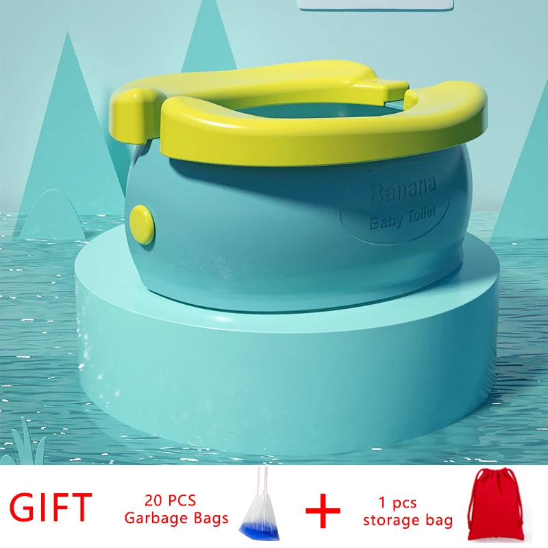 Pot de toilette pliable pour bébé apprentissage propreté portable design ludique couleurs vives sacs poubelles