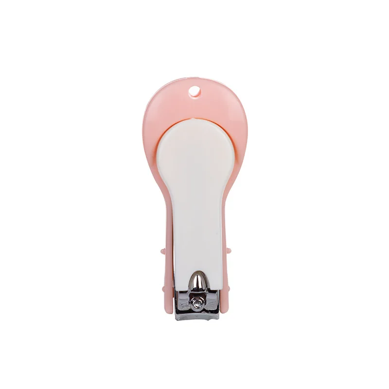 Coupeongles en acier inoxydable ergonomique design rose et blanc outil de soin des ongles pour usage personnel