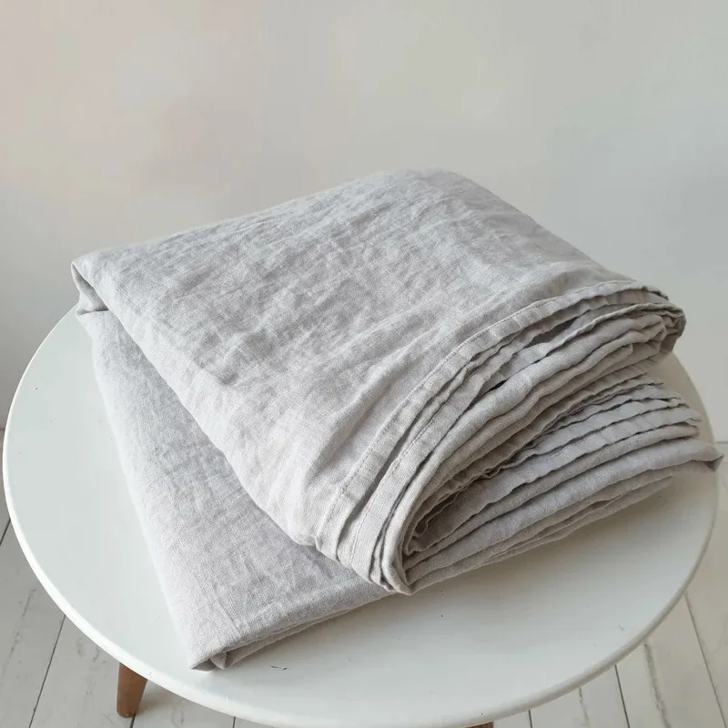 Drap de lit en lin pur 100% confort ultime élégance drap plat naturel écologique respirant durable light grey