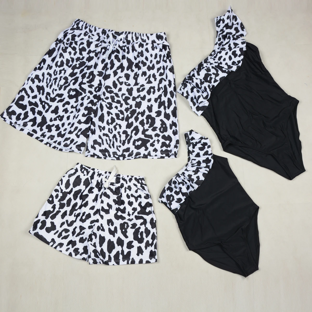 Ensemble maillot de bain maman fille style européen américain motif