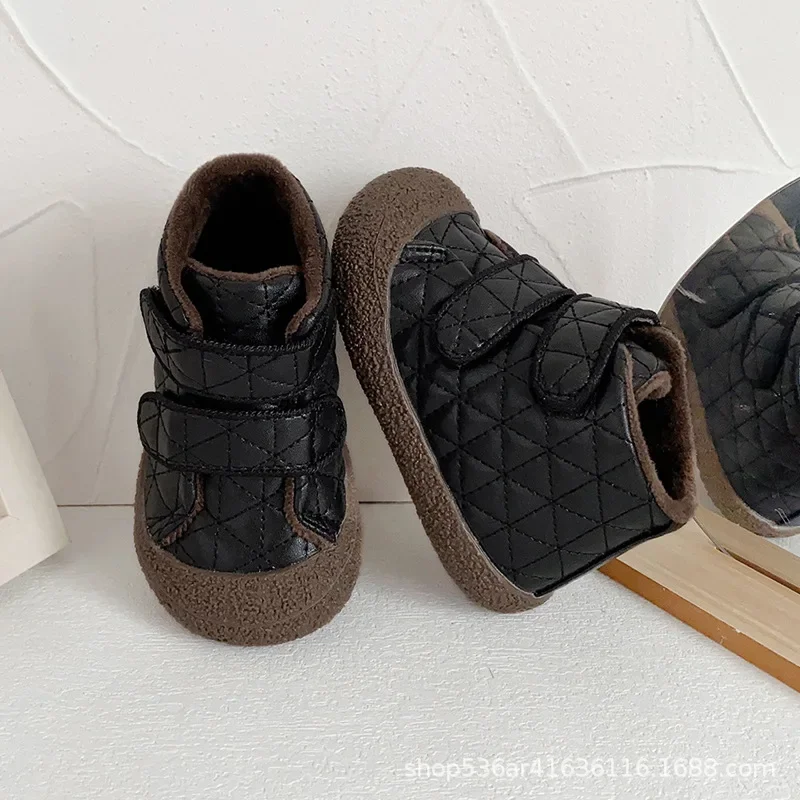 Chaussures bébé fille garçon Velcro cuir synthétique semelle caoutchouc antidérapant 13 ans