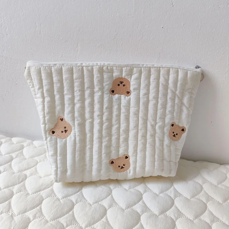 Pochette à couches maman sac mignon imprimé ours fermeture éclair rangement bébé poussette voyage