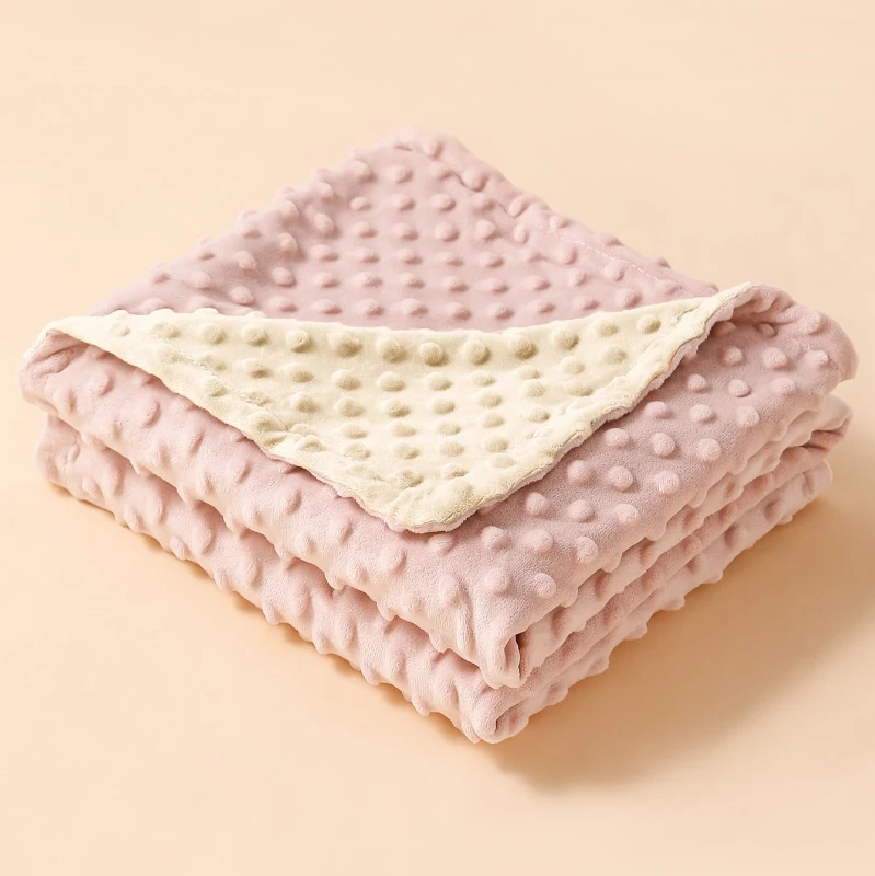 Couverture bébé fille douce double couche isolation confortable printemps automne 03 ans tactiles sensoriels c