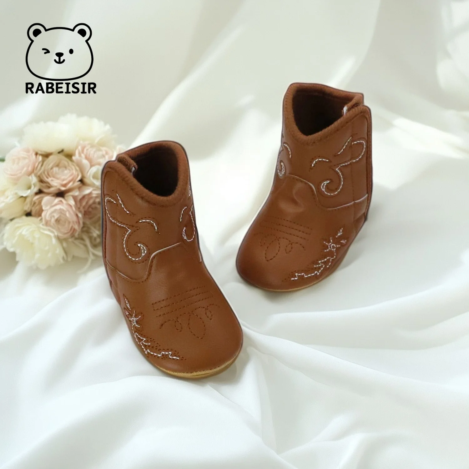 Bottes bébé antidérapantes respirantes style occidental vintage 018 mois