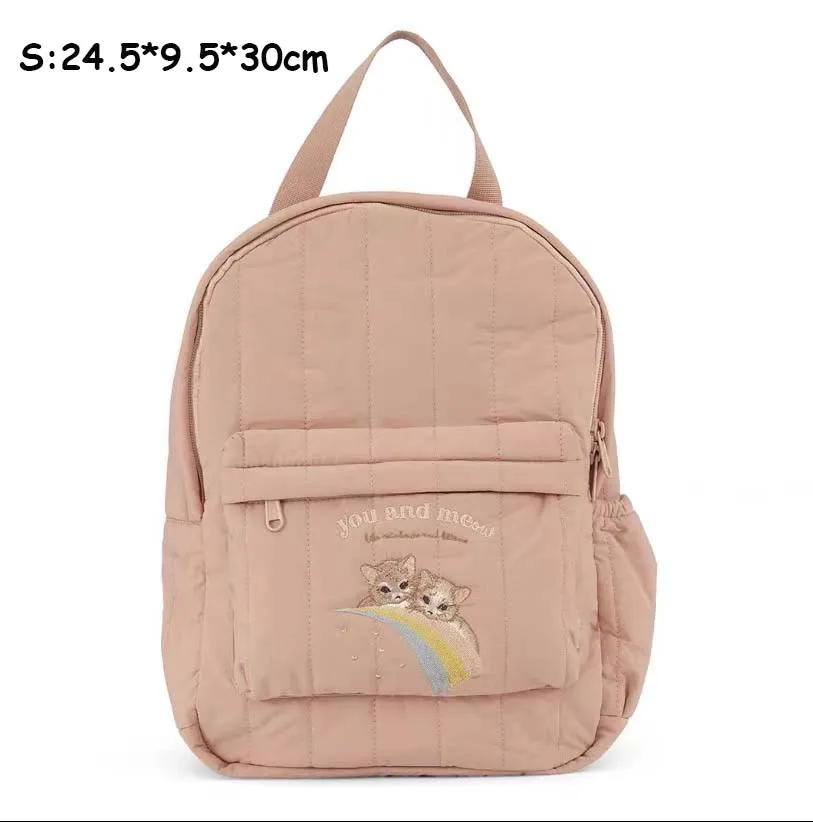 Sac à dos enfants design mignon chat arcenciel tissu doux résistant école sortie