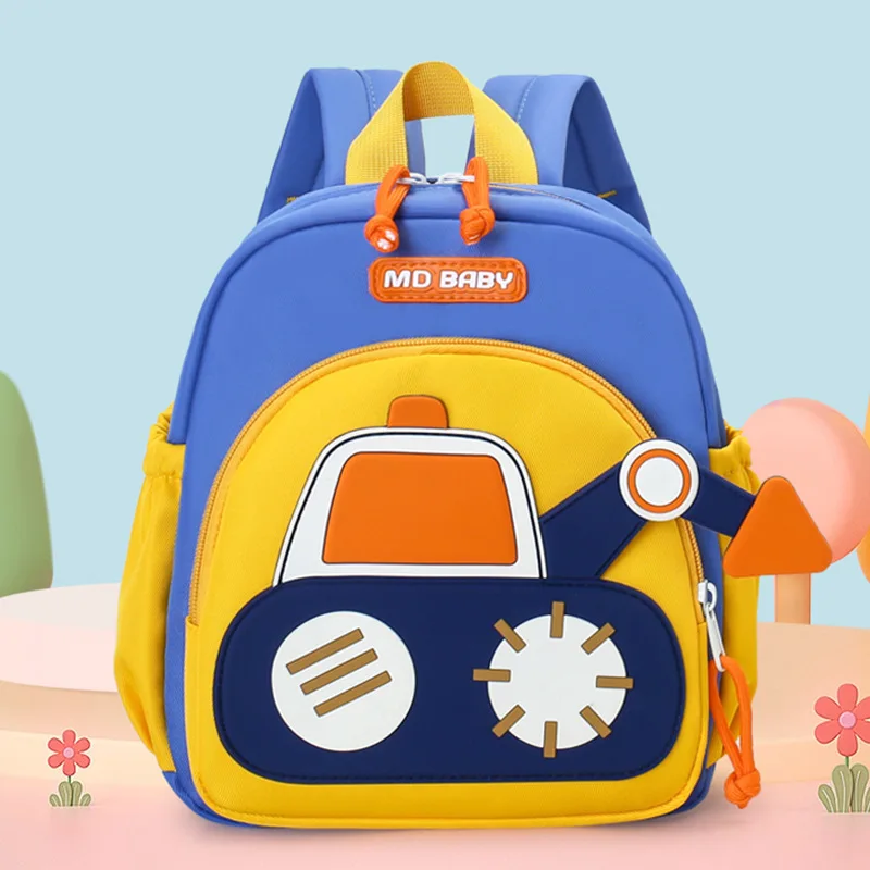 Sac à dos pour enfants école maternelle design camion de construction style coloré matériau nylon résistant br