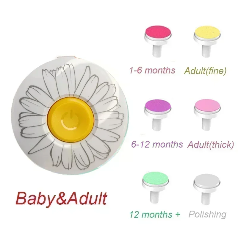 Coupeongles électrique pour bébé polisseuse à ongles kit d'outils de soins accessoires pour nouveauné portable