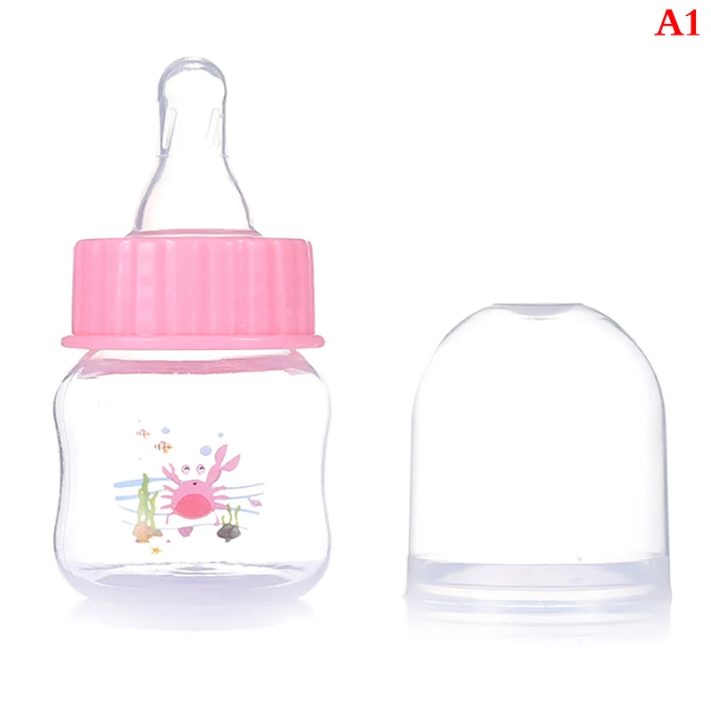 Biberon bébé sans BPA 50ml design crabe portable matériau PP tétine conique capuchon rose accessoire bébéปลอดภ