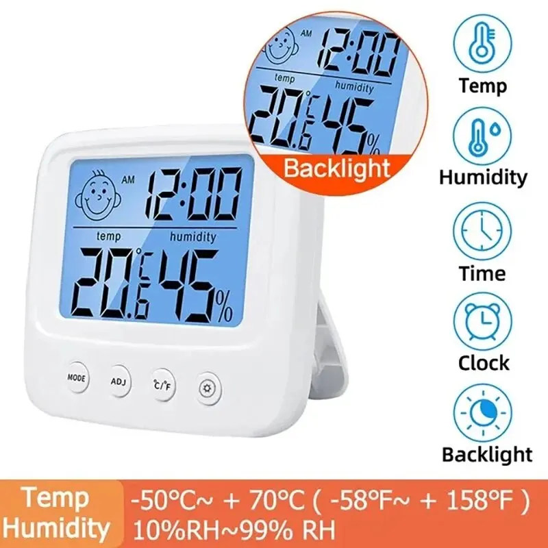 LCD numérique température bébé chambre humidité mètre rétro-éclairage maison intérieure électronique hygromètr