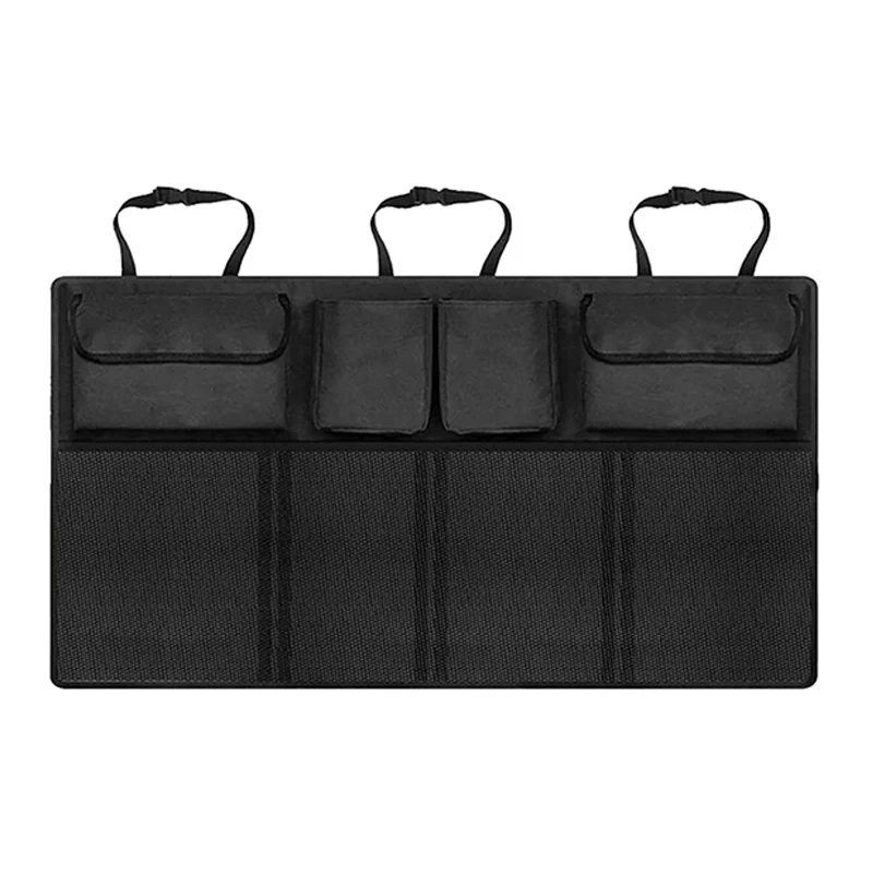 Organisateur coffre voiture siège arrière rangement multicompartiments fixation sangles Oxford durable sécuris