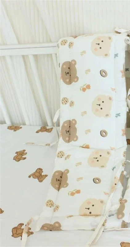 Protègelit bébé doux anticollision tissu coton polyester motifs ours et